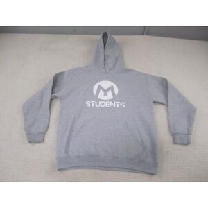 Gray Sweatshirt Large Pullover Hoodie Graphic Print‎ Fleece M Students Logo